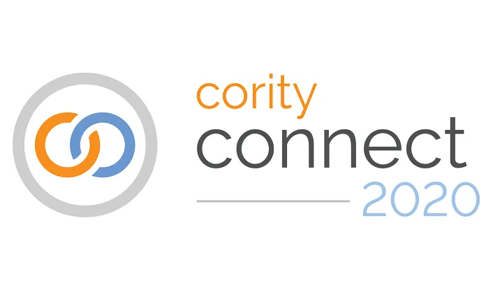 Logo for Cority Connect 2020 featuring two interlocking circles, one orange and one blue, with the event name written in orange, black, and light blue text.