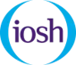 Logos of IOSH in blue and purple, highlighting IOSH Certified Behavioral Safety, and RS in black with a red diagonal line.