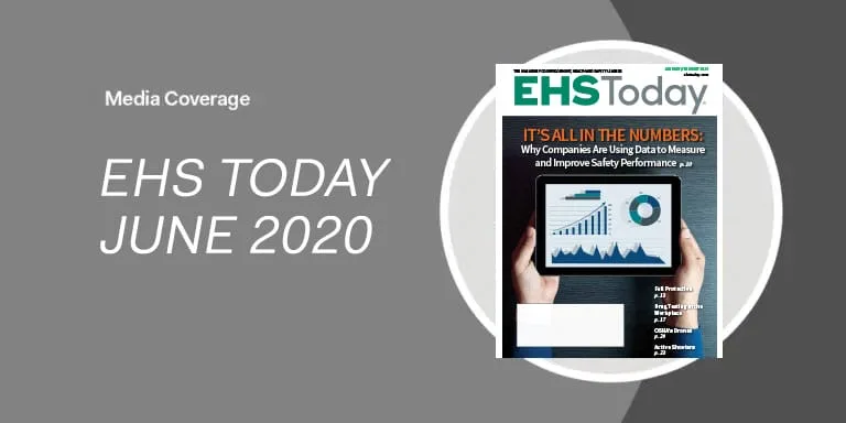 Magazine cover of EHS Today June 2020 featuring a data chart and text about measuring Safety Culture Performance.