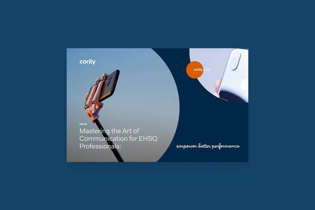 A smartphone on a selfie stick with text: EHS Professionals Communication Guide—Mastering the Art of Communication for EHSQ Professionals.