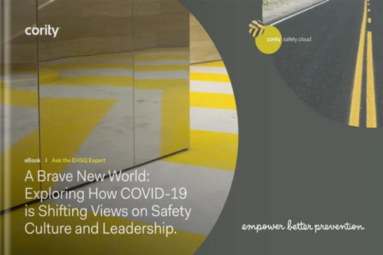 Ebook cover: A Brave New World: Exploring How COVID-19 is Shifting Views on safety culture and Leadership.