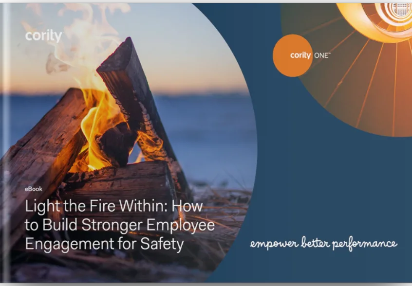 A campfire burns with text: Light the Fire Within—Ignite Employee Engagement for Stronger Safety.