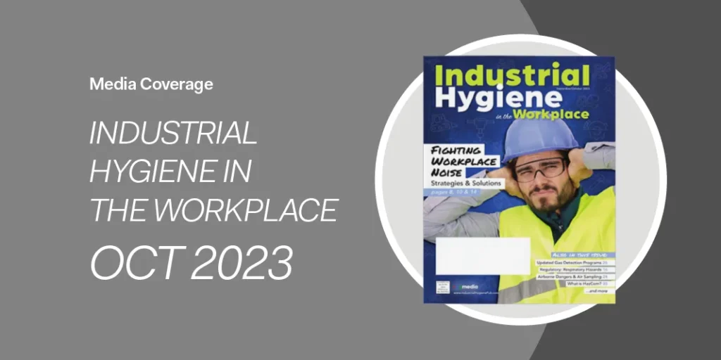 Cover of Industrial Hygiene in the Workplace magazine, Oct 2023, featuring a worker in safety gear with an emphasis on Respiratory Protection.