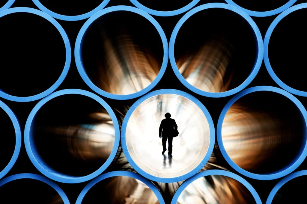 EHS management software blog person in tunnel photo cority