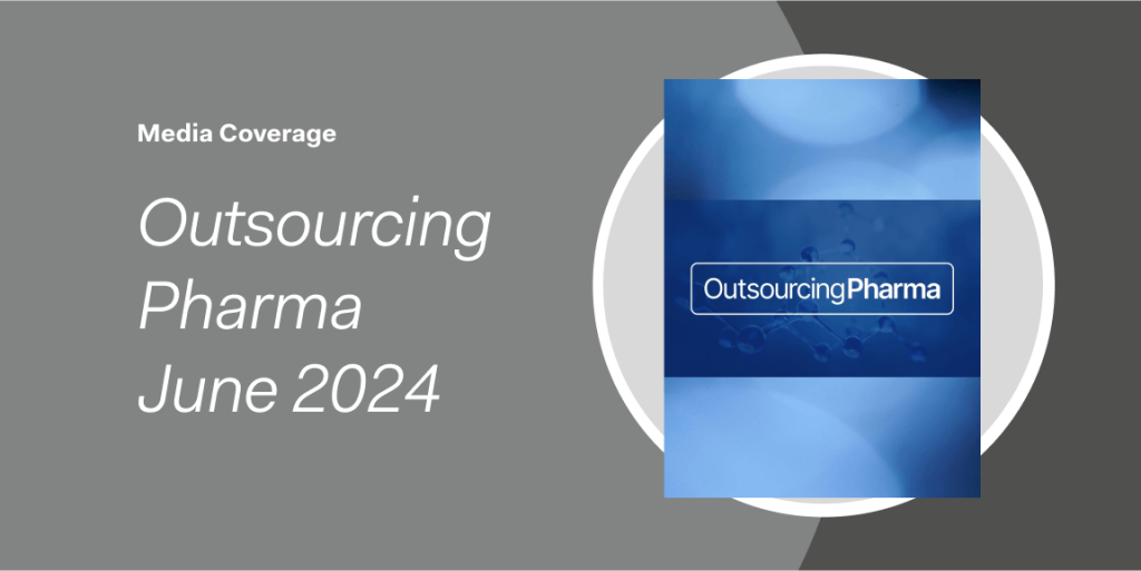 Gray graphic with “Outsourcing Pharma June 2024” text and a blue Outsourcing Pharma logo on the right, highlighting pharma sustainability and the impact of sustainable pharmaceutical companies on the industry’s future.