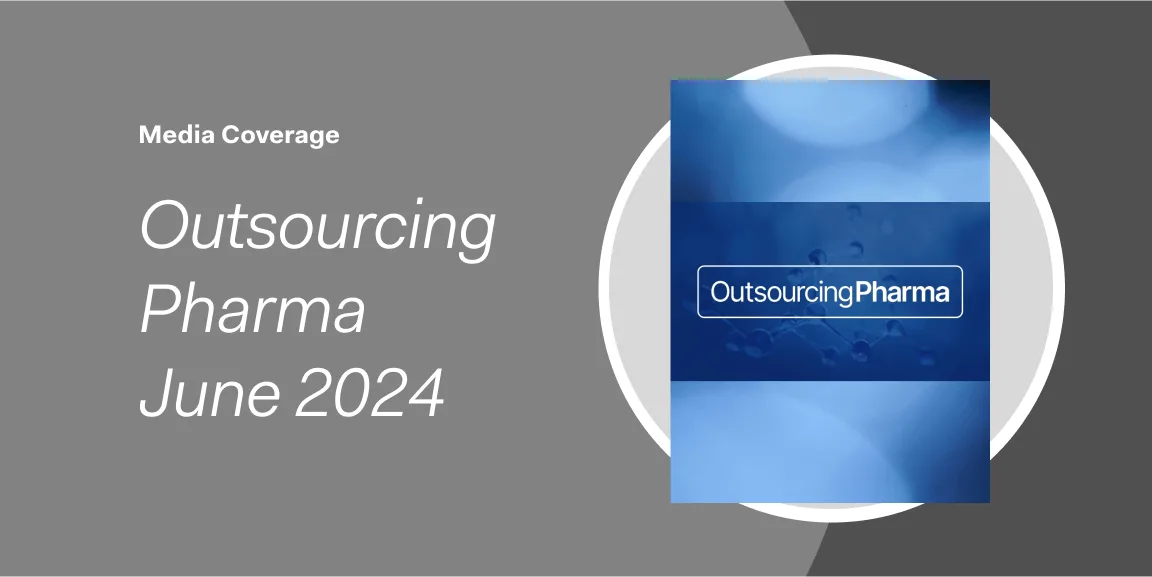 Gray graphic with “Outsourcing Pharma June 2024” text and a blue Outsourcing Pharma logo on the right, highlighting pharma sustainability and the impact of sustainable pharmaceutical companies on the industry’s future.