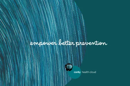 Blue abstract lines with the text empower better prevention, highlighting tech-led approaches for effective noise management, and the Cority Health Cloud logo at the bottom.