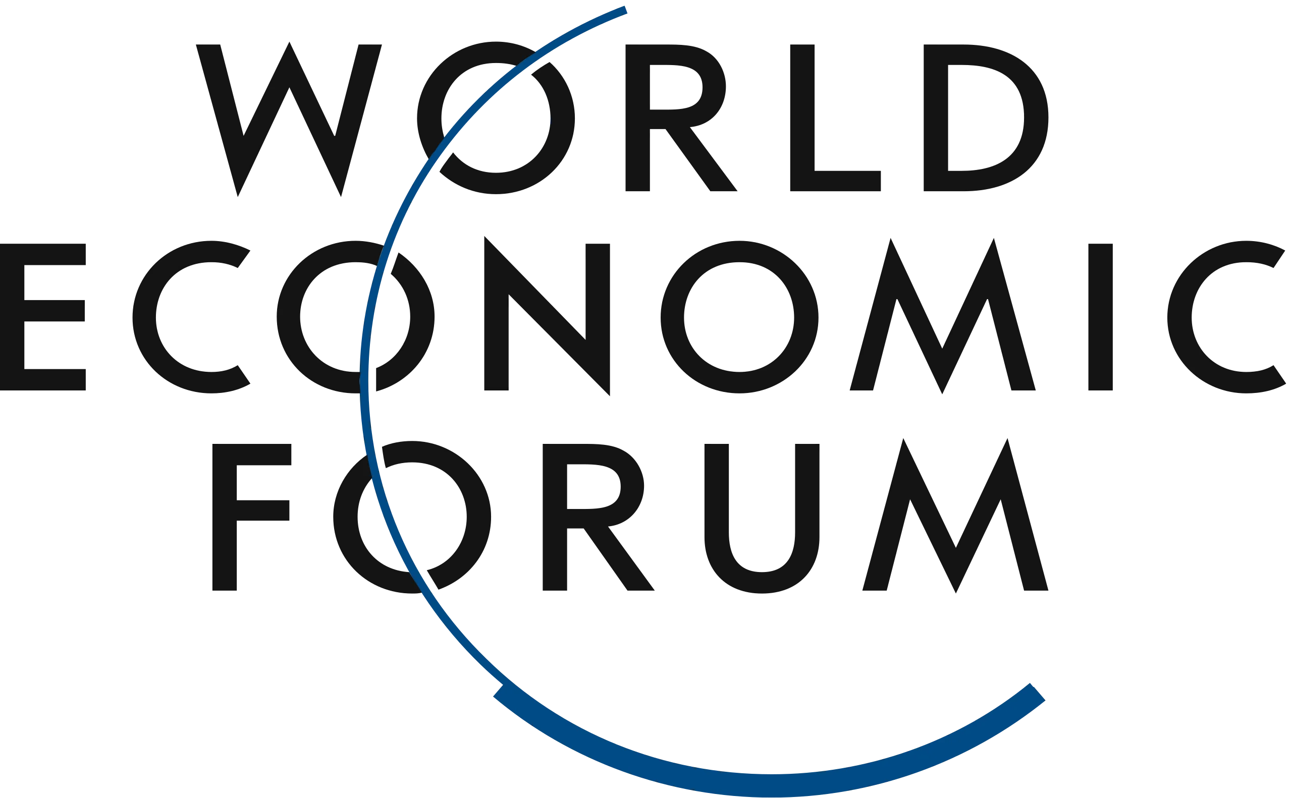 World Economic Forum logo with black text and a partial blue circular swoosh, representing a commitment to ESG Standards.