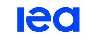 Blue lowercase letters iea in a modern, sans-serif font on a white background, reflecting clarity and transparency often associated with ESG Standards.