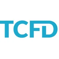 Blue letters TCFD in a bold, modern font on a white background, representing one of the leading ESG Reporting Frameworks.