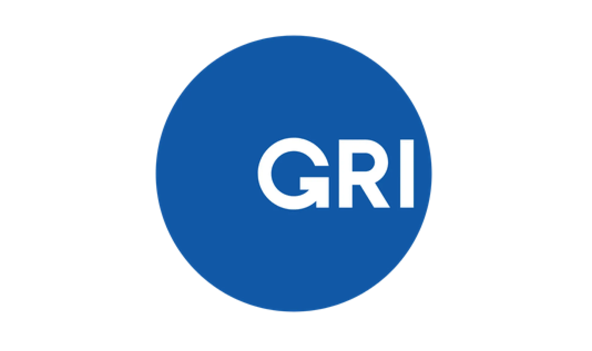A blue circle with the white capital letters GRI centered inside.
