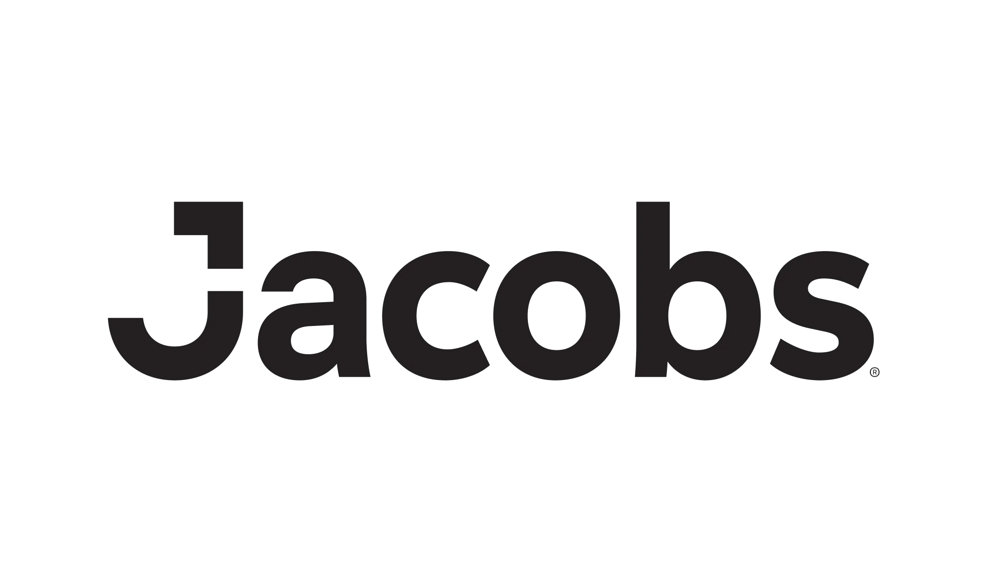 Black Jacobs logo on a white background, with the letter J stylized using a geometric block design for the upper portion of the letter.