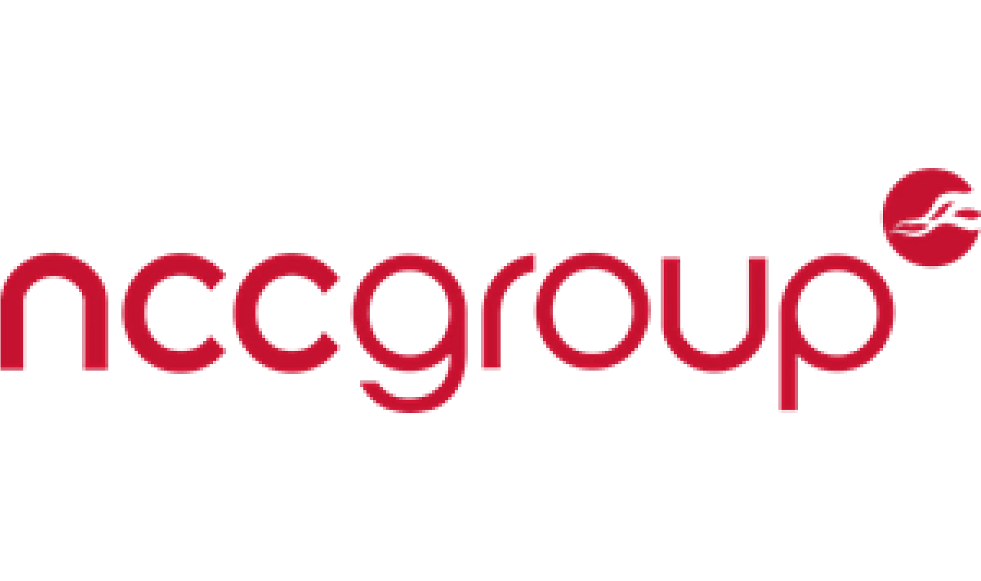 The image shows the NCC Group logo in red lowercase letters with a circular symbol containing a stylized arrow on the upper right. The background is white.