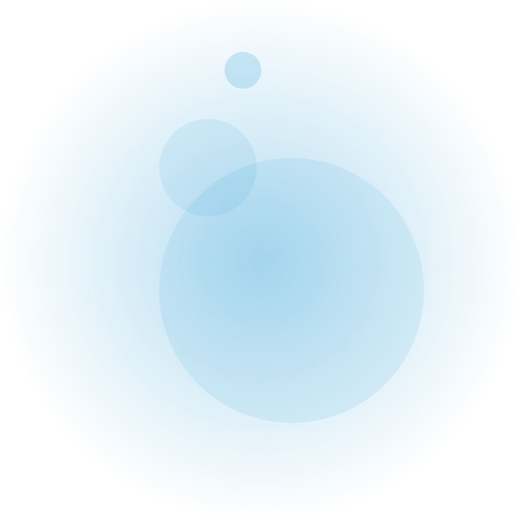 A solid blue circle with a subtle, soft-edged gradient that fades slightly at the edges, evoking a fresh, modern look perfect for a homepage redesign, set against a transparent background.