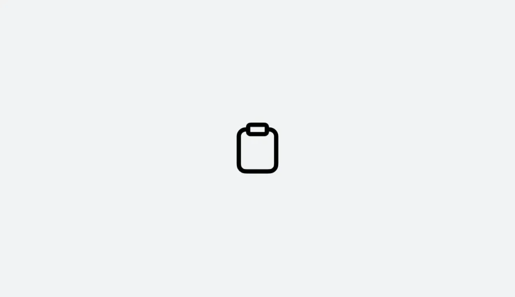 A simple black clipboard icon, symbolizing organization in an EHS Software Platform, is centered on a light gray background.