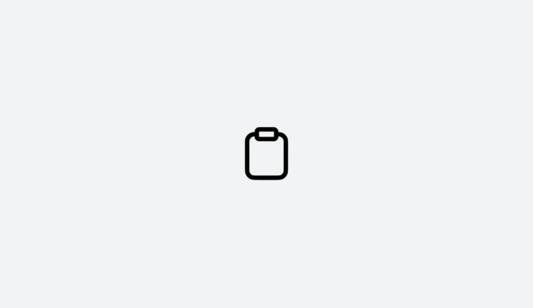 A simple black clipboard icon, symbolizing organization in an EHS Software Platform, is centered on a light gray background.