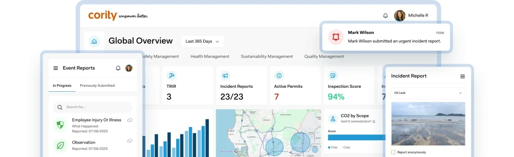 EHS software Cority Dashboard