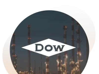 Industrial logo with smokestacks background